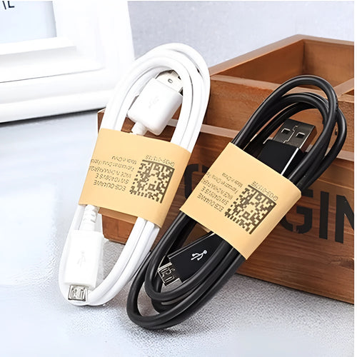 Android Micro USB data cable in black with 1 metre length for charging and data transfer