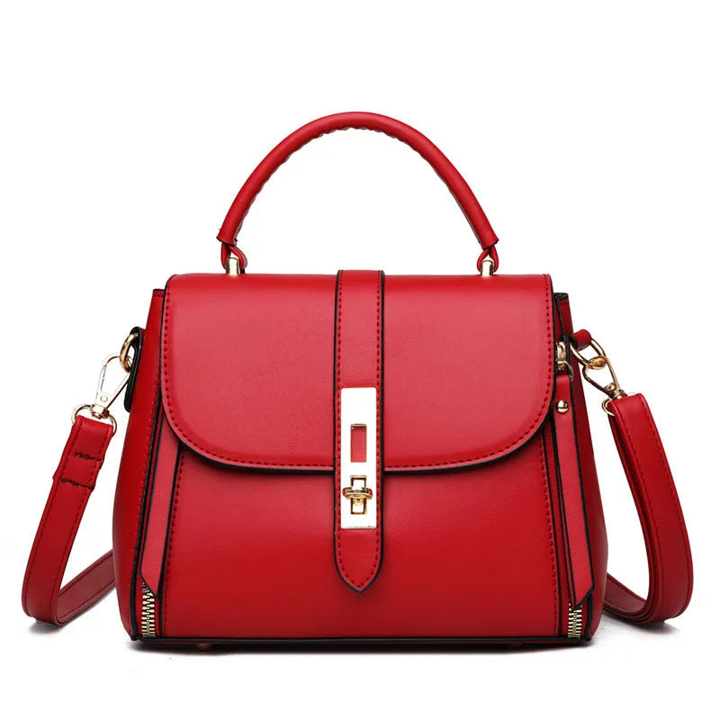 Women's soft PU leather shoulder bag in square vertical design with single shoulder strap