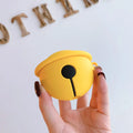 Bright yellow silicone case with bell charm for AirPods 1st and 2nd generation
