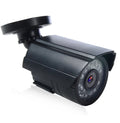 Black AHD HD waterproof outdoor security camera with infrared LEDs and fixed lens.