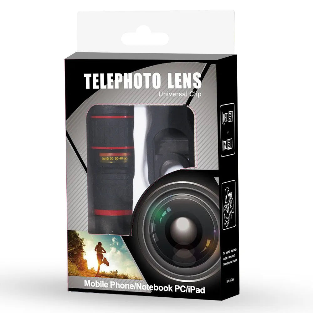 20x mobile phone telescope with universal clip and plastic housing for smartphone camera magnification