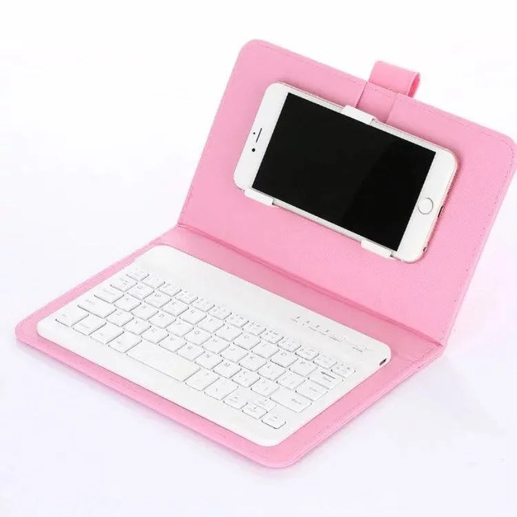 Universal wireless Bluetooth keyboard case set with protective holster for tablets and phones