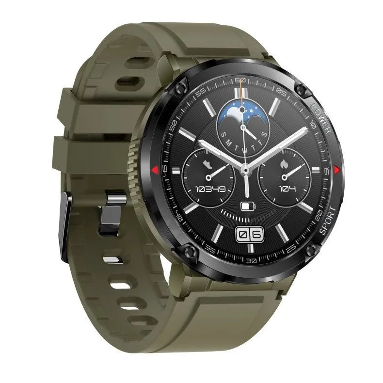 T30 Smart Watch with black silicone strap on a wrist, showing a fitness tracking display on its IPS screen.