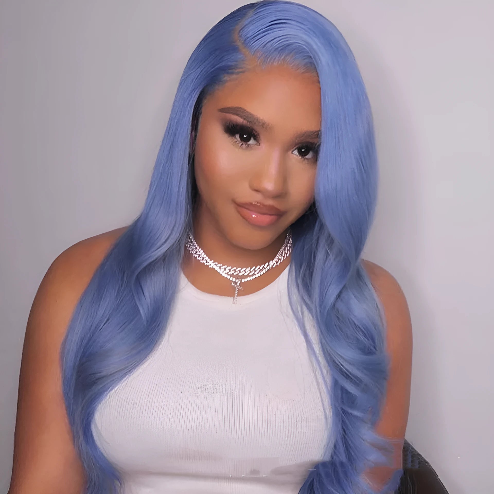 Real human hair body wave lace front wig with transparent lace frontal showing natural hairline