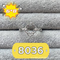 Oval denier ring with 6x8mm stone and five-pointed star decoration in Korean style