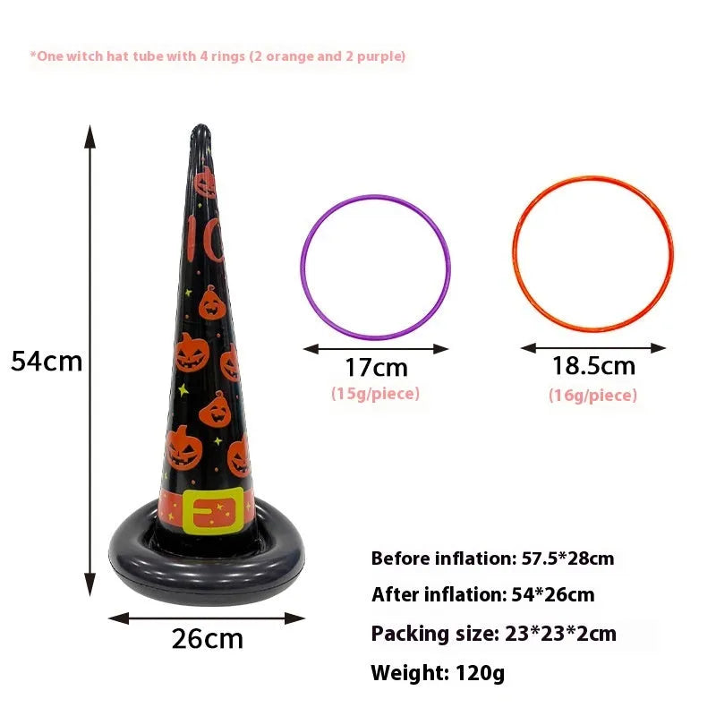 PVC inflatable character ferrule throwing toy in multiple Halloween and festive designs