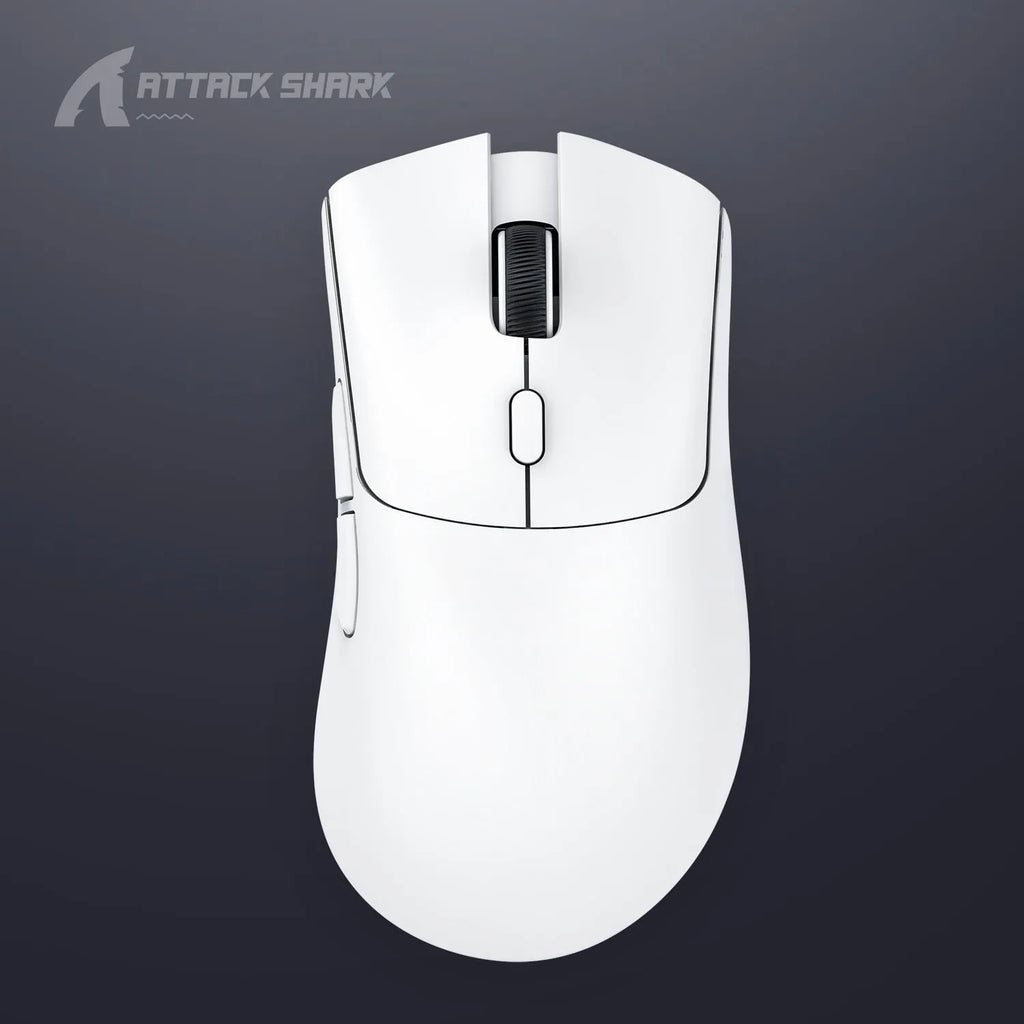 Attack Shark wireless gaming and office mouse in black, red, or white colour options.