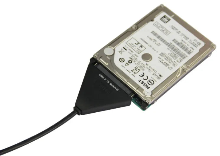 Black USB 3.0 to SATA 7+15 pin adapter cable for external hard drive connection