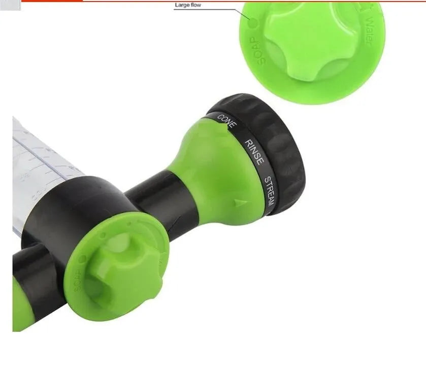 High pressure foam spray gun with adjustable nozzle in green, yellow or black colours