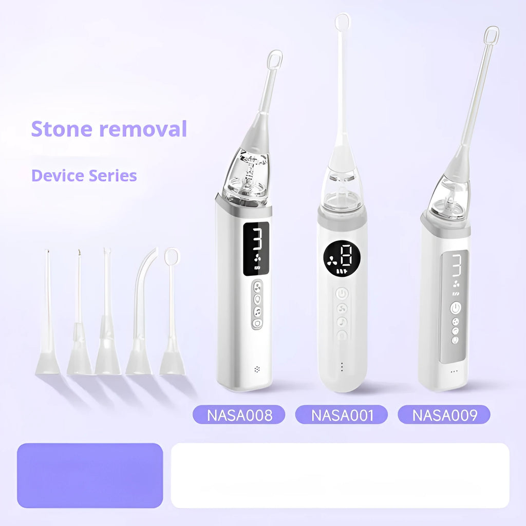Milky white tonsil stone extractor oral cleaning tool kit for dental stone removal