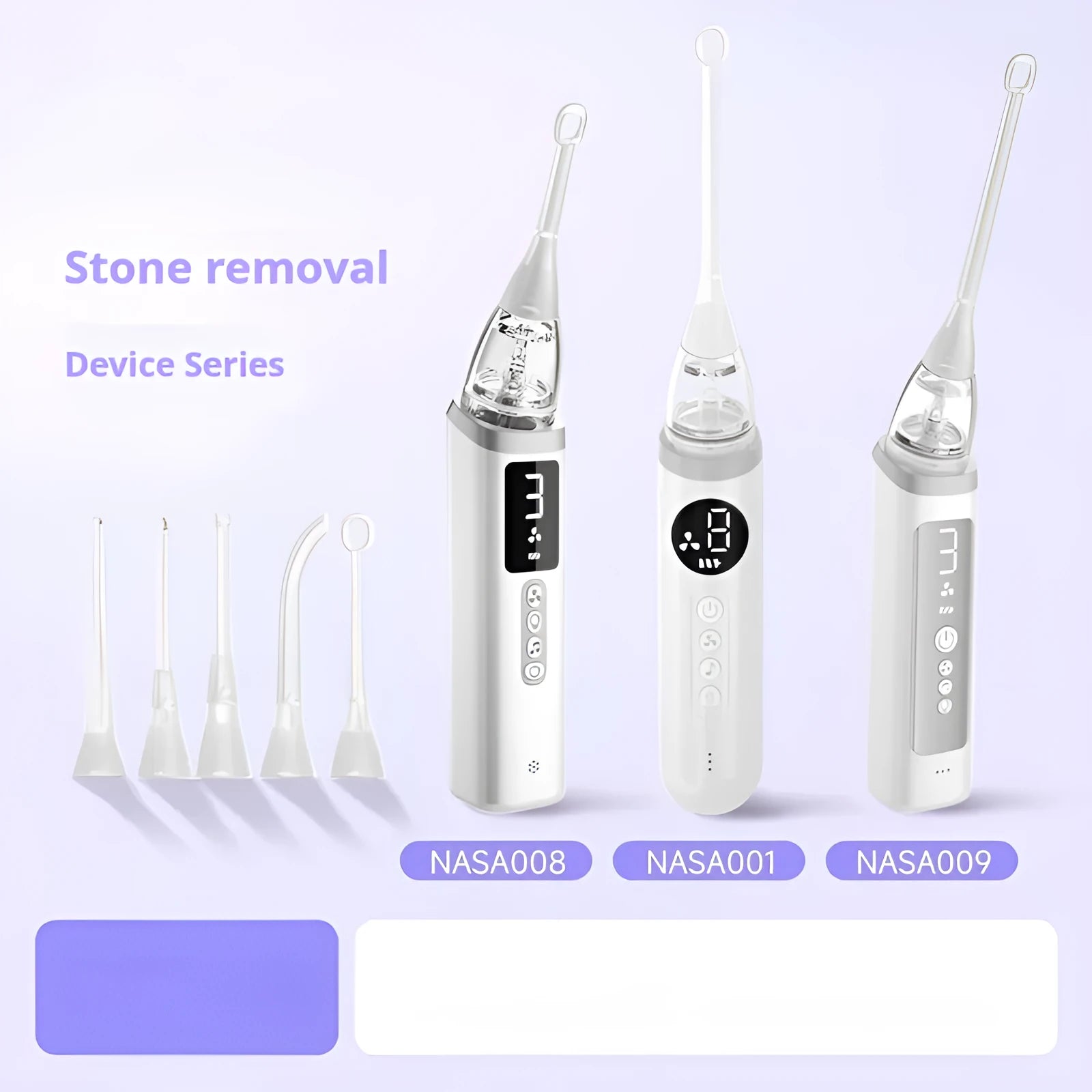 Milky white tonsil stone extractor oral cleaning tool kit for dental stone removal