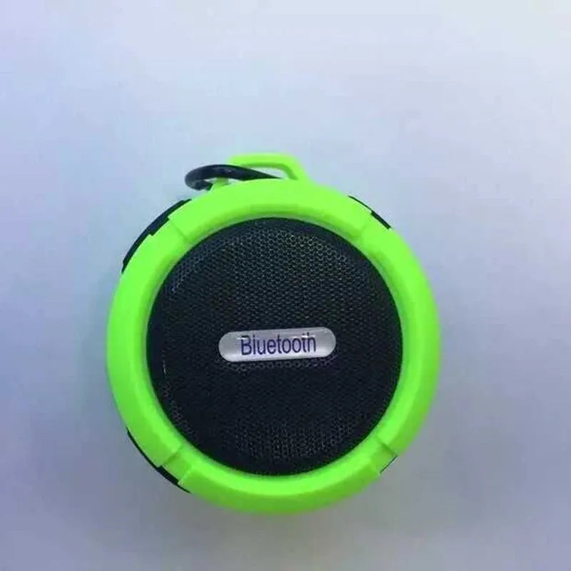 C6 waterproof portable Bluetooth speaker in black blue green red or yellow with mountaineering buckle