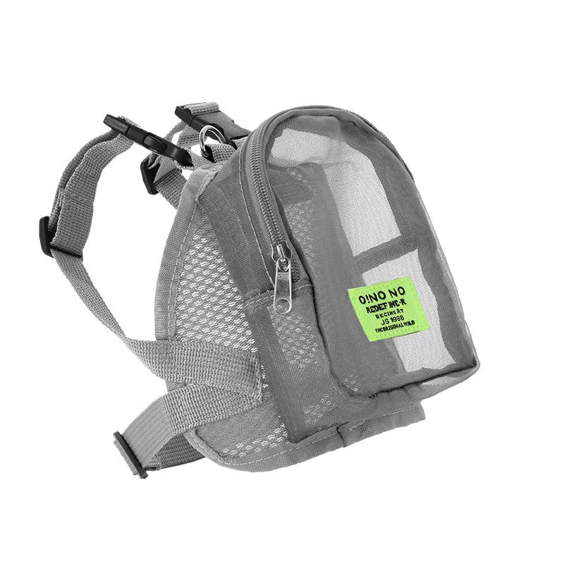 Blue dog backpack with adjustable straps and breathable mesh panel for small dog transport