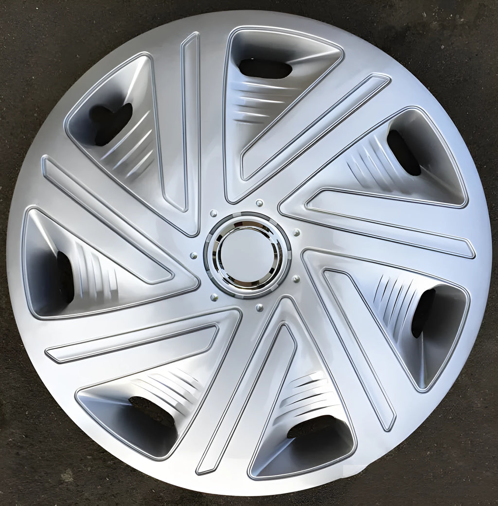Universal ABS plastic wheel hub cover in monochrome finish for 13-16 inch car wheels