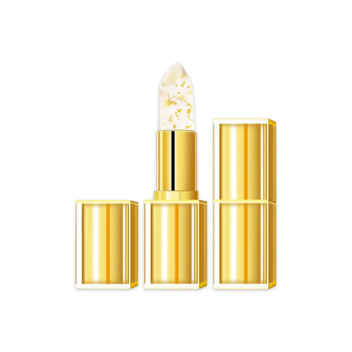 Tube of warm colour-changing anti-smudge lipstick with gilding effect, item YB1001.