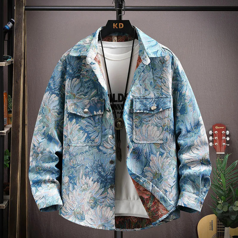 Casual lapel shirt coat in polyester available in multiple colours including blue, black, red, apricot and violet