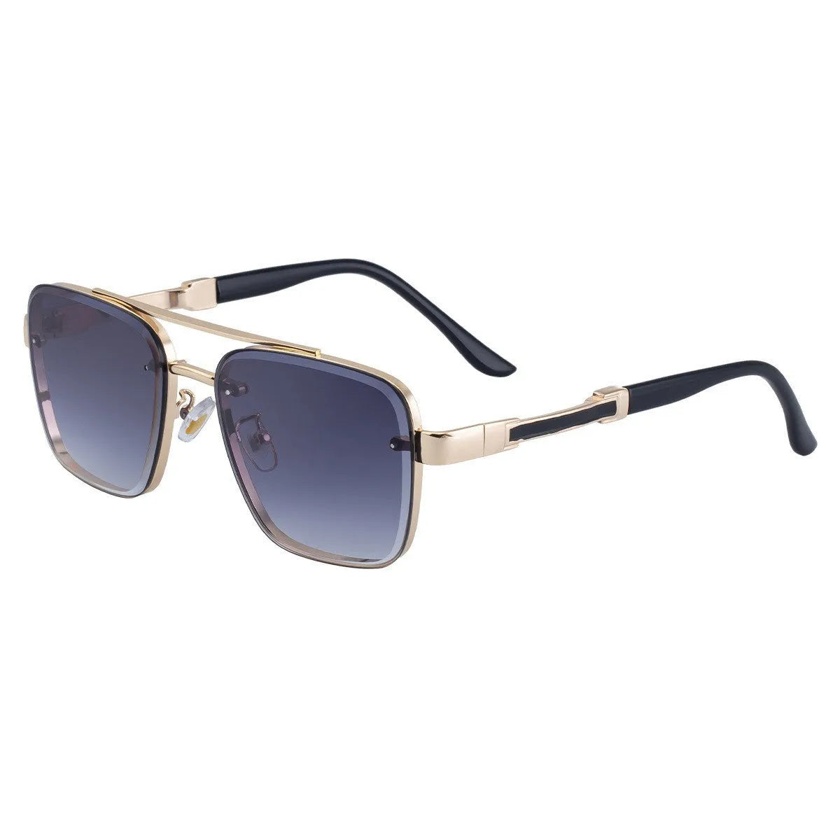 Men's vintage sunglasses with PC lenses in gold double gray colour with European styling