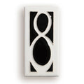 Handmade retro enamel ceramic doorplate showing a number, size 76 by 152mm