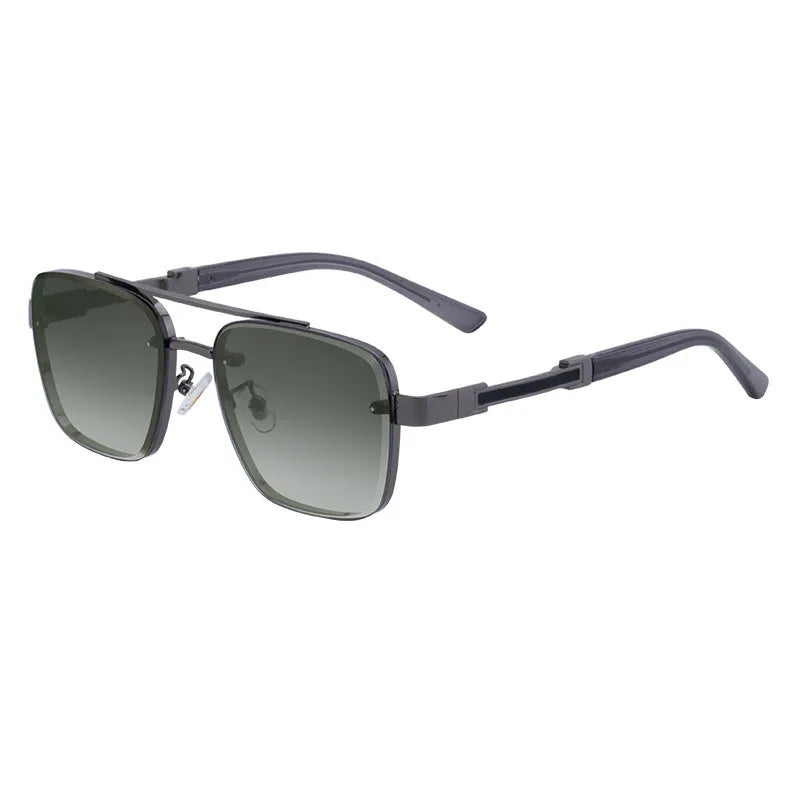 Men's vintage sunglasses with PC lenses in gold double gray colour with European styling