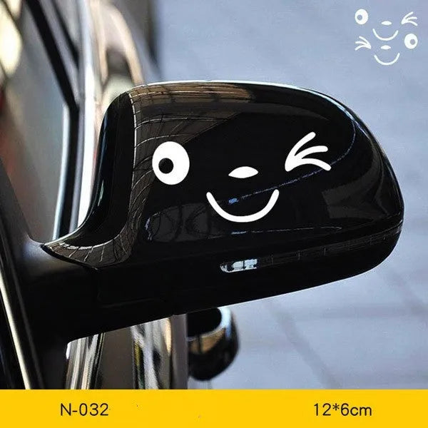 Reflective cartoon eye car stickers in PET vinyl for vehicle personalisation