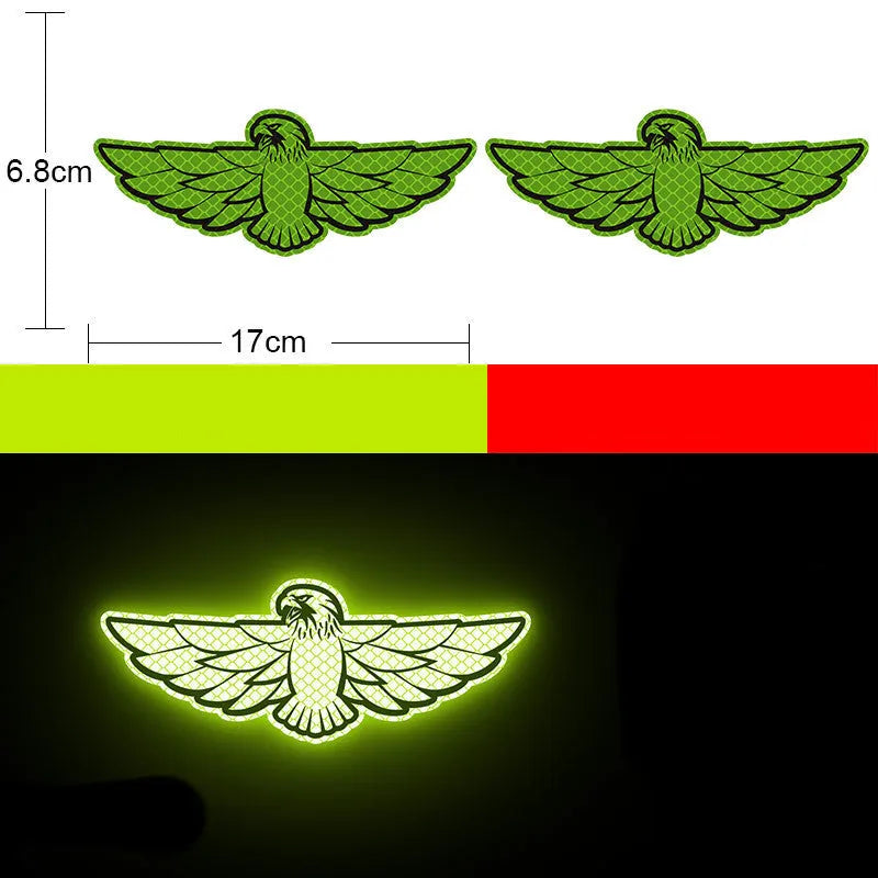 Pair of diamond-grade reflective warning stickers for vehicles measuring 9cm by 5cm
