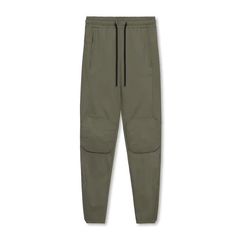 Men's quick-dry ankle-tied fitness pants in woodland camouflage colour with loose fit design