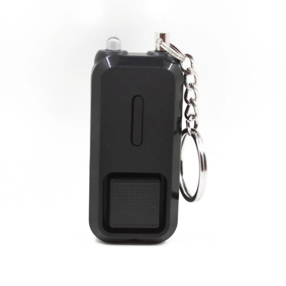 ZQ-202 personal safety alarm in multiple colours showing compact 65x30x12mm dimensions