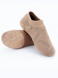 Camel colour Latin dance shoes with cotton mesh upper and leather sole for contemporary dance