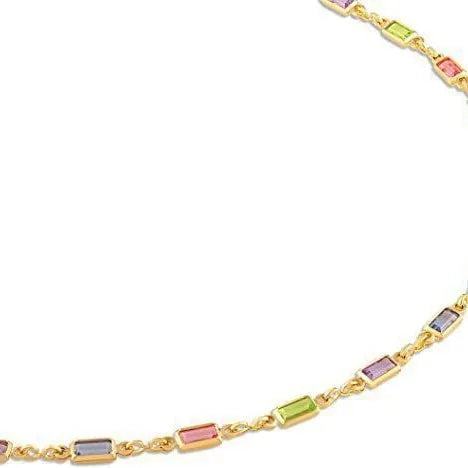 Geometric glass pendant necklace on alloy chain with adjustable 41-50cm length