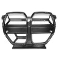Black dry carbon fibre front bumper grille for BMW M3 M4 models with 3K weave pattern