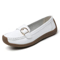 Women's casual loafers with round toe, artificial PU upper, and beef tendon sole in multiple colours