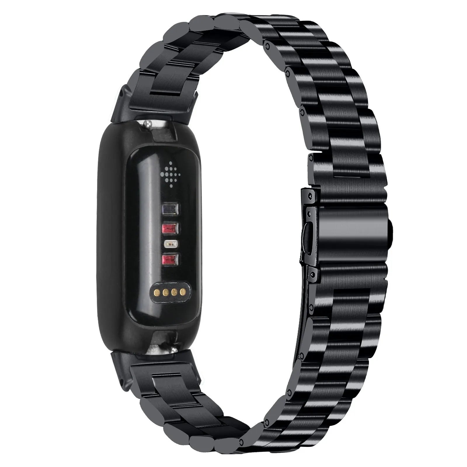 Stainless steel watch strap with three-beads design for Fitbit Inspire3 in multiple colours.