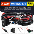 Black off road LED spotlight wiring harness with 2 metre cable and integrated light bar switch