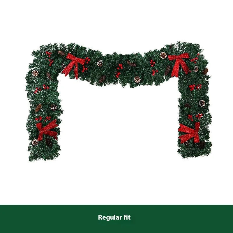 Christmas rattan decorative showcase with pine cone bow and European modern art design