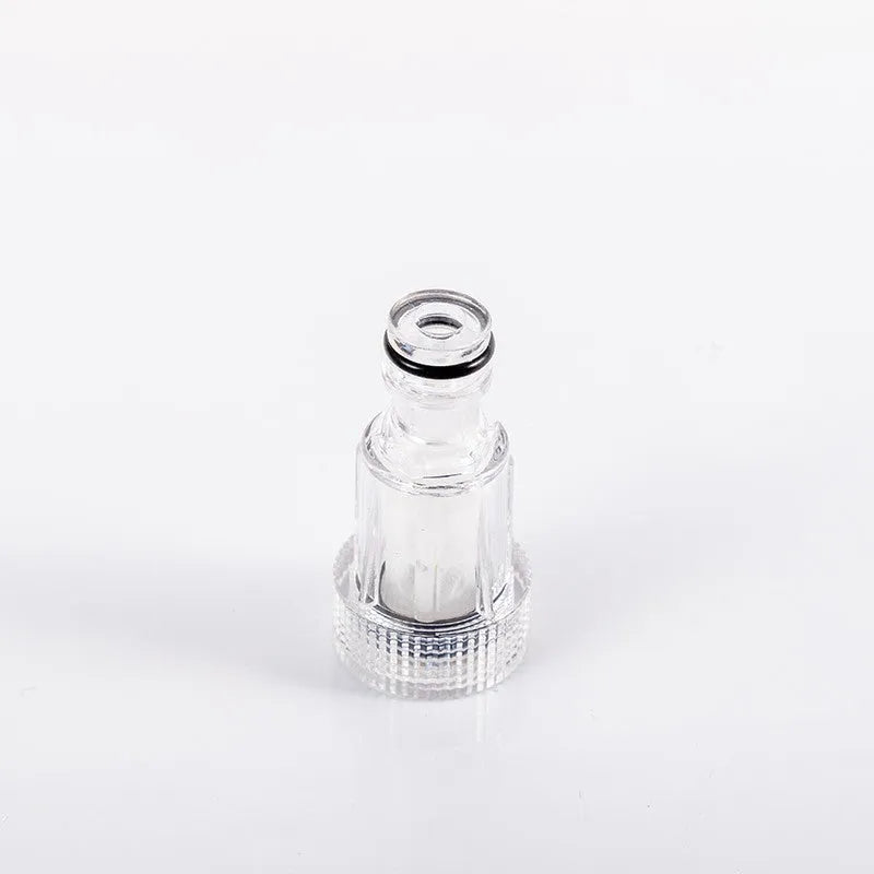 Transparent plastic inlet joint for Karcher pressure washer filter screen connection