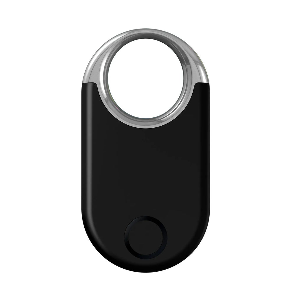 Black and white GPS tracking device for pets and children with compact design