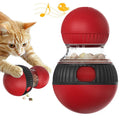 Colourful rotating cat toy with super ball and food compartments for interactive play