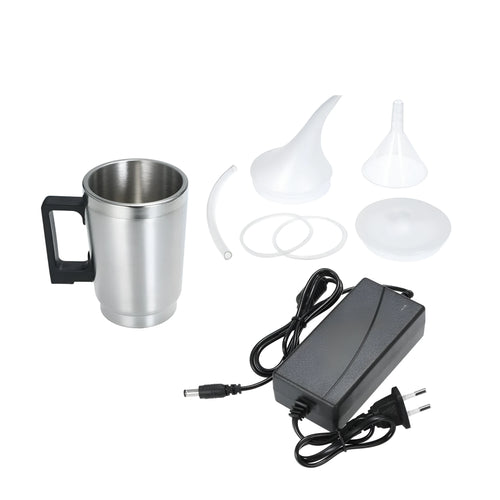 Automobile headlamp renovation kit showing stainless steel tools with power adapter options