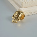 Stainless steel hollow skull Buddha geometric earrings with electroplated colour finishes