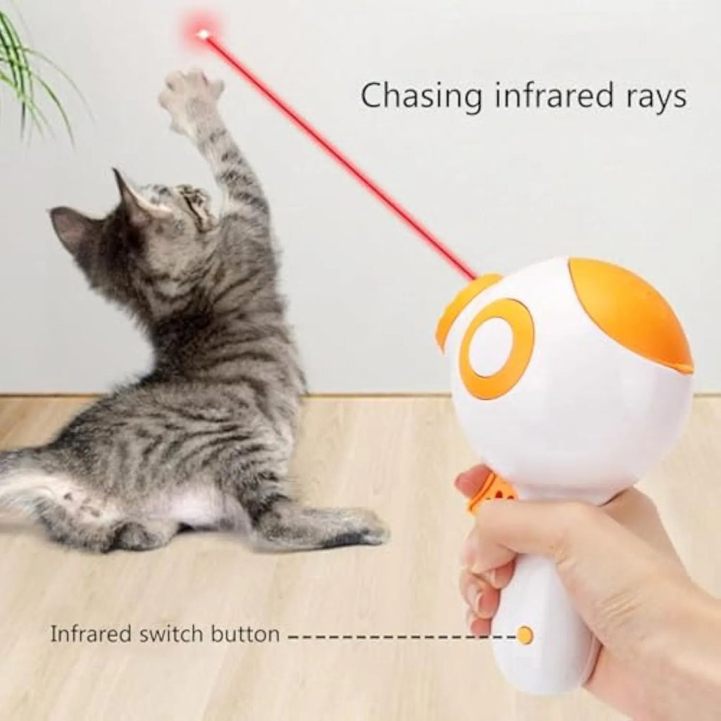 Dog treat launcher toy in green, orange, or pink colours measuring 15.5 x 9 x 8.5 cm