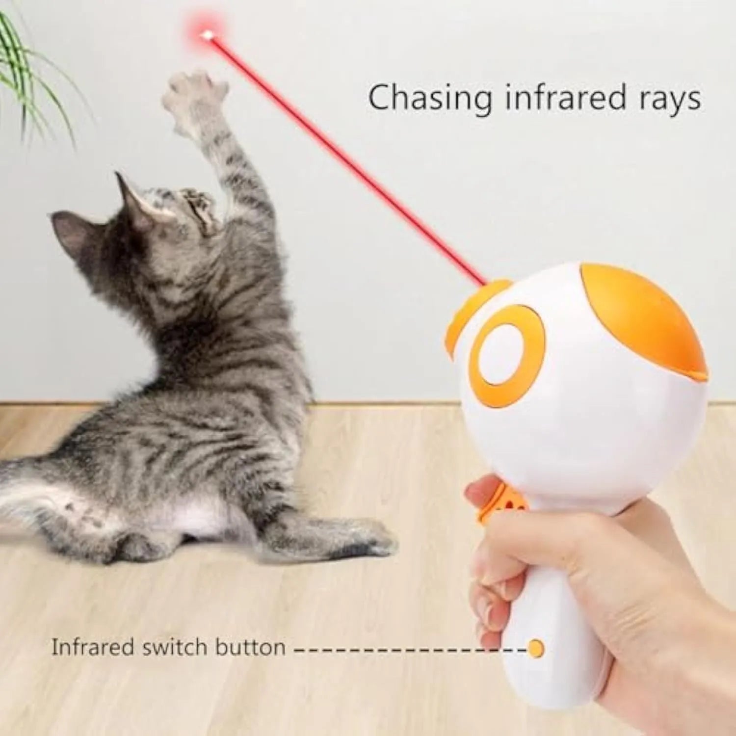 Dog treat launcher toy in green, orange, or pink colours measuring 15.5 x 9 x 8.5 cm