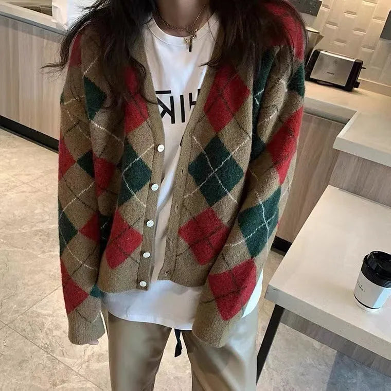 Acrylic knitted casual cardigan coat in macaron colour options with regular sleeves