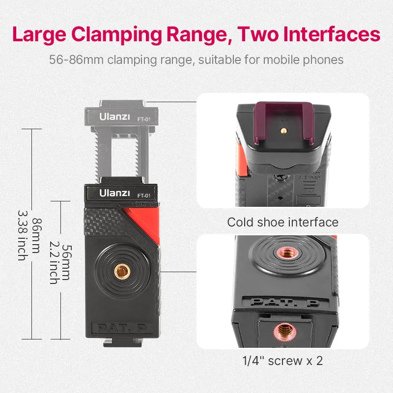 Black octopus-style aluminium alloy tripod with phone clip extended to 360mm length.