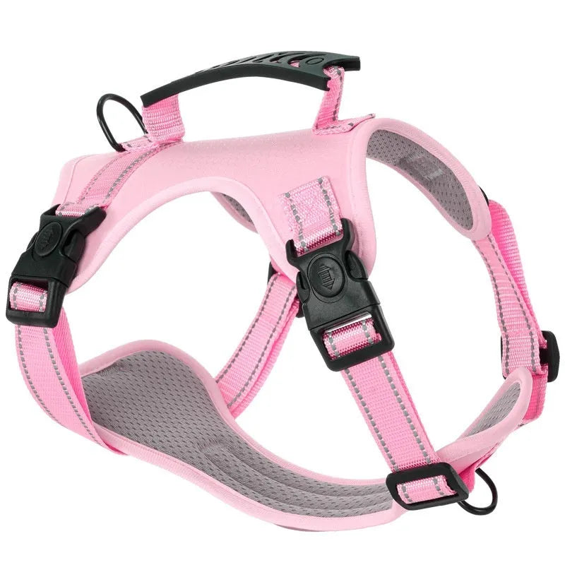 Adjustable polyester dog chest harness traction rope available in multiple colours and sizes