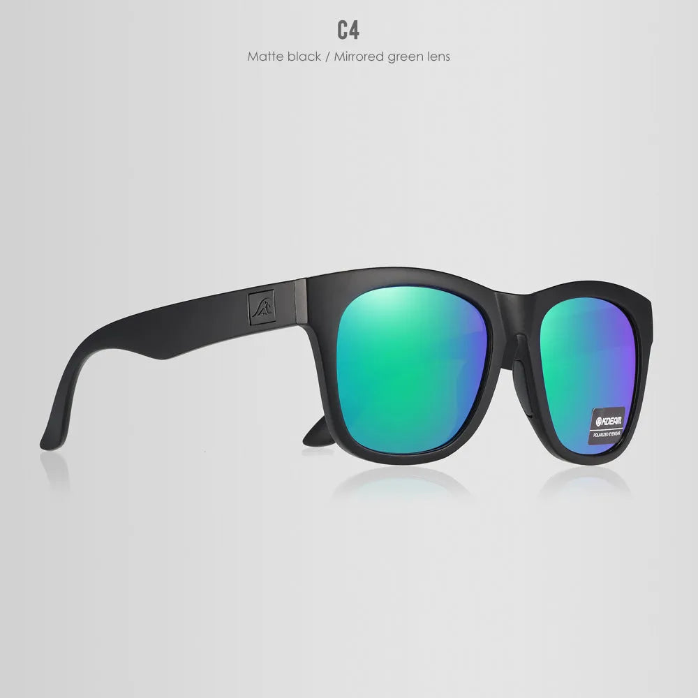A pair of thickened polarised sunglasses with TAC lenses and a PC frame for outdoor UV protection.