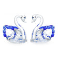White crystal swan desktop ornament in red, blue, pink, or violet, showing solid head and empty pipe styles.