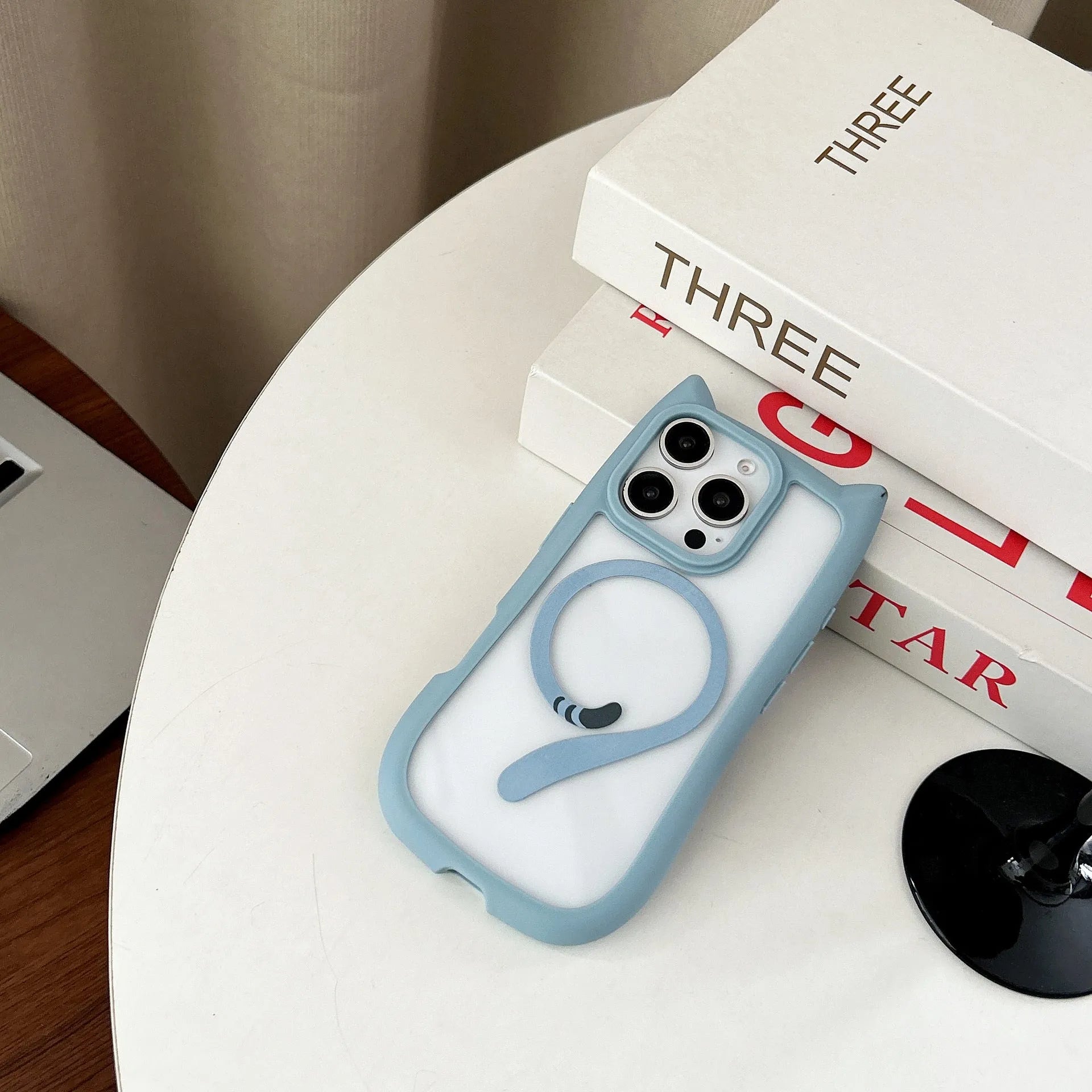 Transparent acrylic TPU iPhone 17 case with magnetic suction showing shockproof protection features