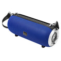 F666 mini square fabric portable Bluetooth speaker with shoulder strap and retractable FM antenna.