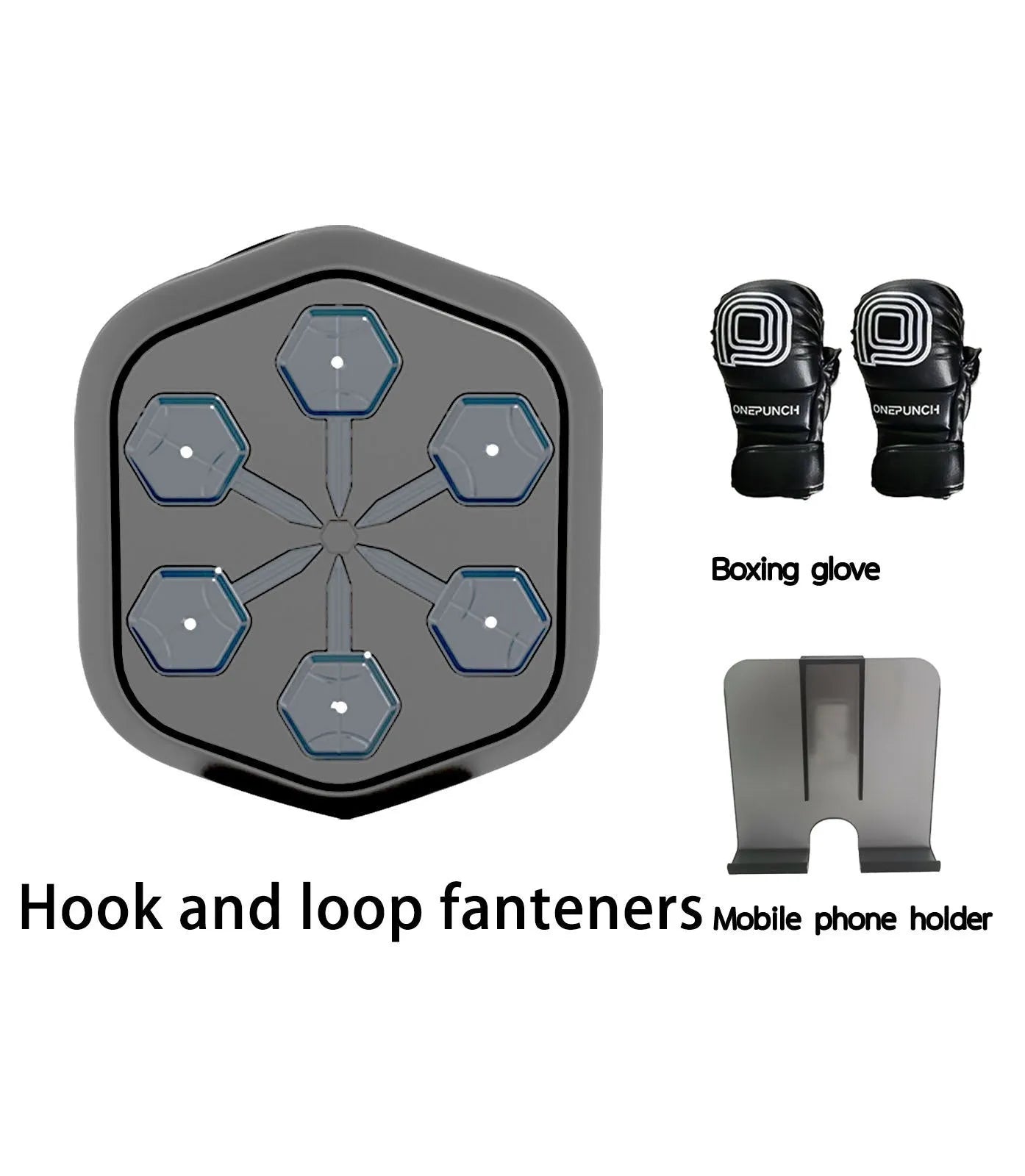 Black smart music boxing machine with Bluetooth connection and Velcro paper style design