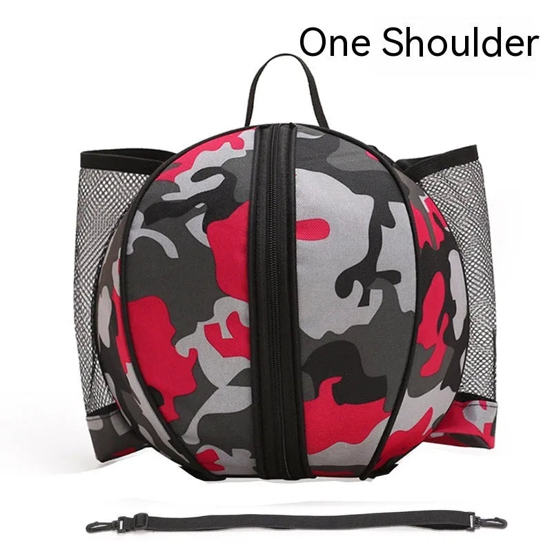 Black Oxford cloth basketball bag with a 9-litre capacity shown with both one-shoulder and two-shoulder strap options.